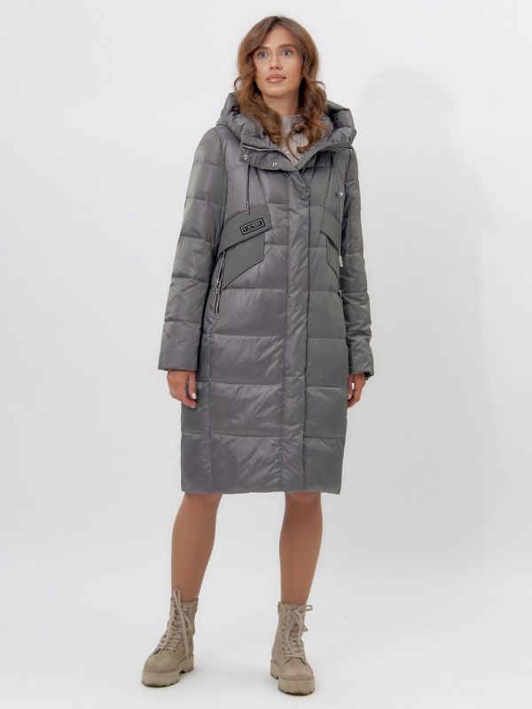 Women's warm winter coat dark gray 11201TC