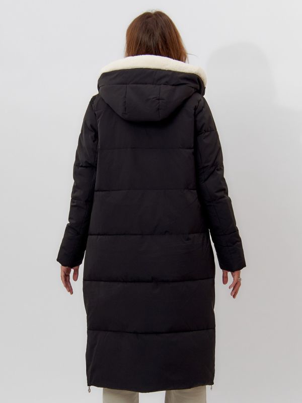 Women's black winter coat 112227Ch