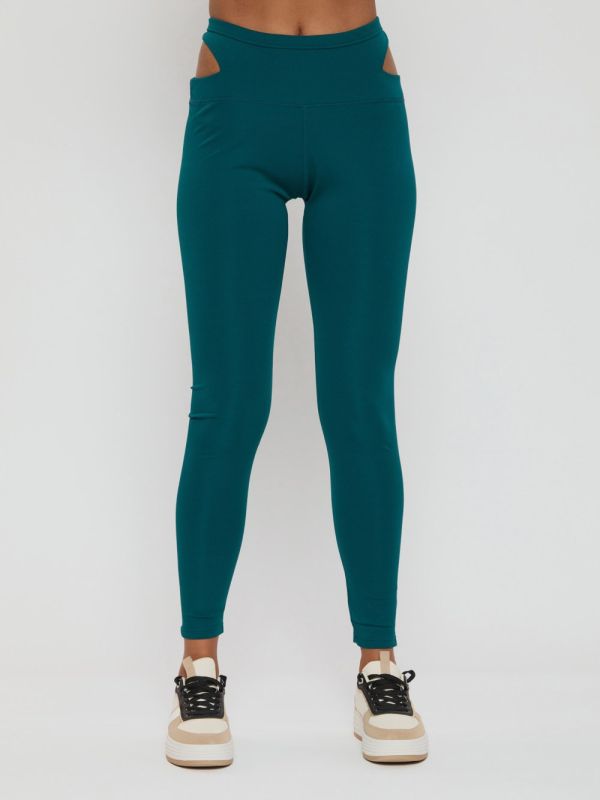 Sports leggings for women dark green 11922TZ