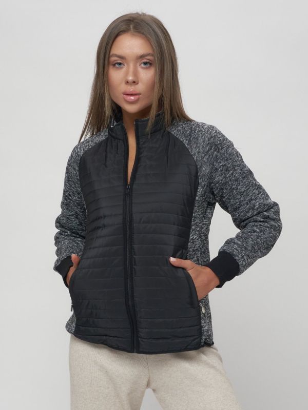 Women's sweatshirt with a black zipper 2160Ch