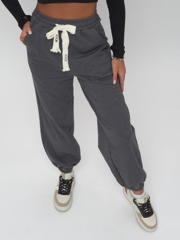 Women's gray knitted sports joggers 400Sr