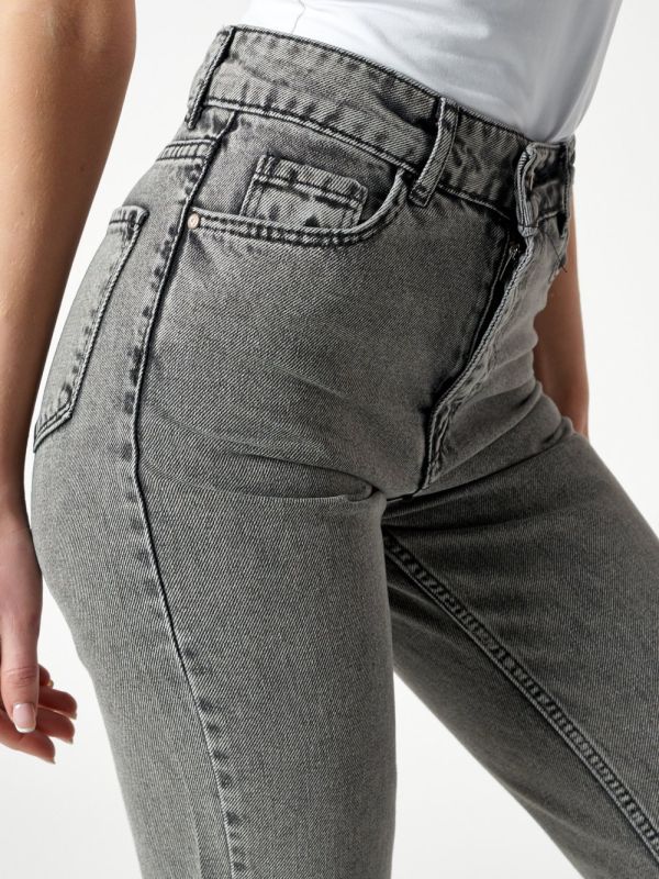 Jeans for women with a high waist, gray 536_28Sr