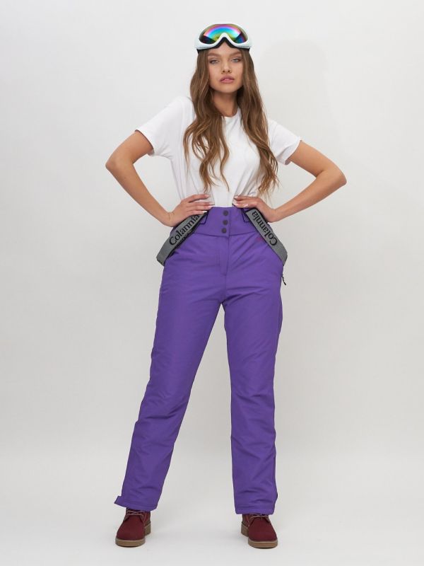 Bib pants women's ski pants purple 66215F