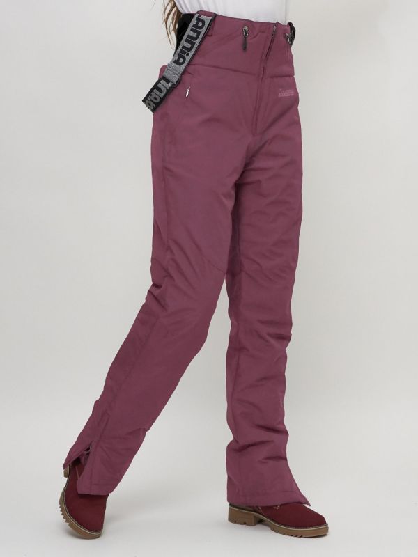 Bib pants women's ski pants burgundy 66789Bo