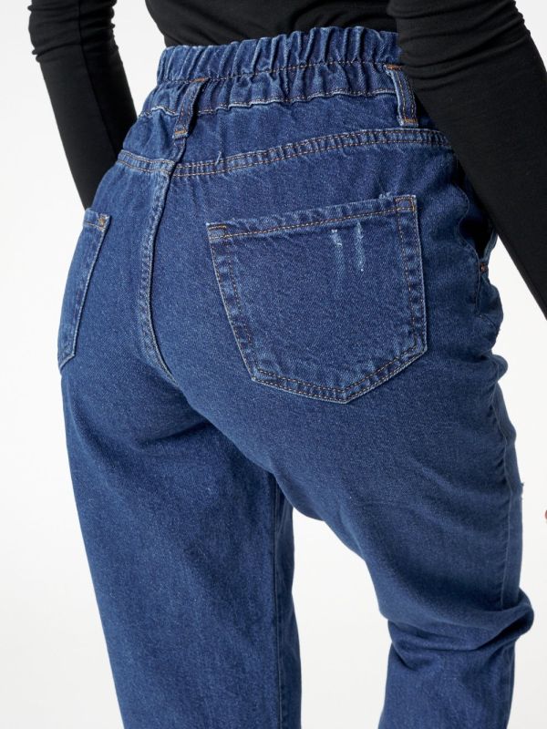 Plus size blue straight fit jeans 880_2S