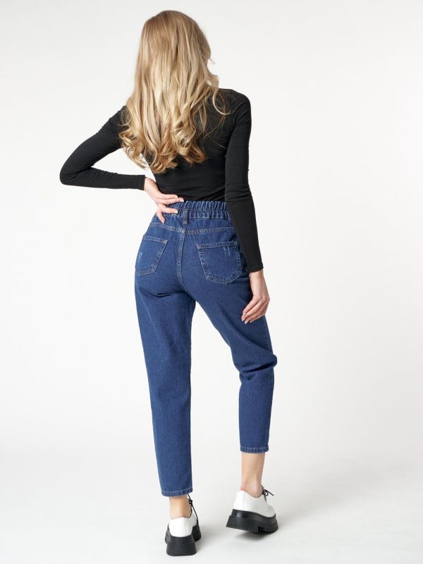 Plus size blue straight fit jeans 880_2S