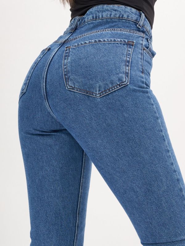 Women's blue straight fit jeans 940_01Gl