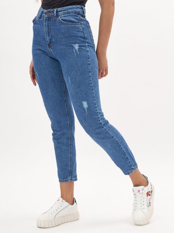 Women's blue straight fit jeans 940_01Gl