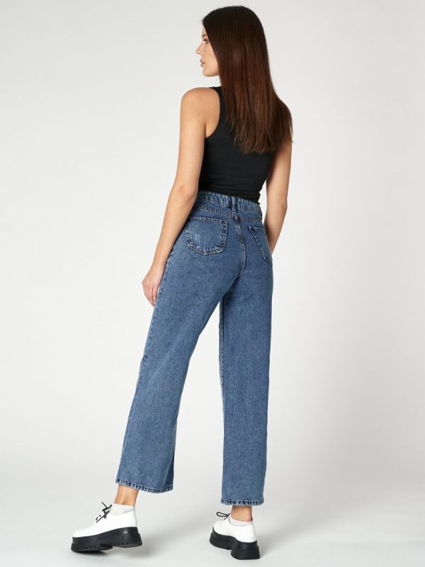 Flared jeans for women with a high waist in blue 950S