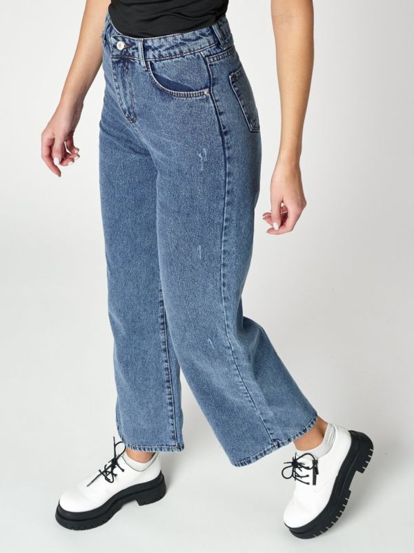 Flared jeans for women with a high waist in blue 950S
