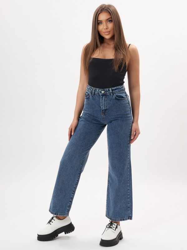 Flared jeans for women with a high waist in blue 951S